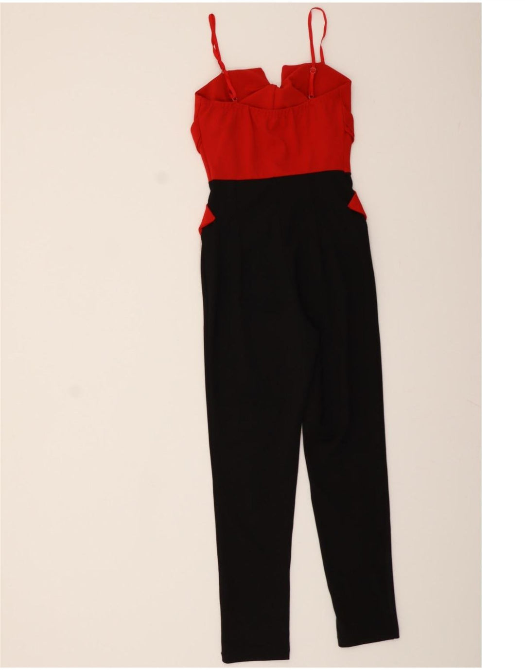 VINTAGE Womens Sleeveless Jumpsuit UK 12 Medium Black Colourblock Vintage Vintage and Second-Hand Vintage from Messina Hembry 