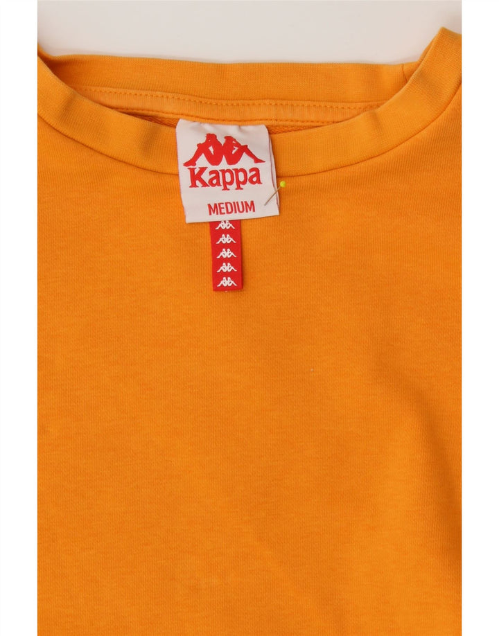 KAPPA Womens Crop Graphic Sweatshirt Jumper UK 14 Medium Orange