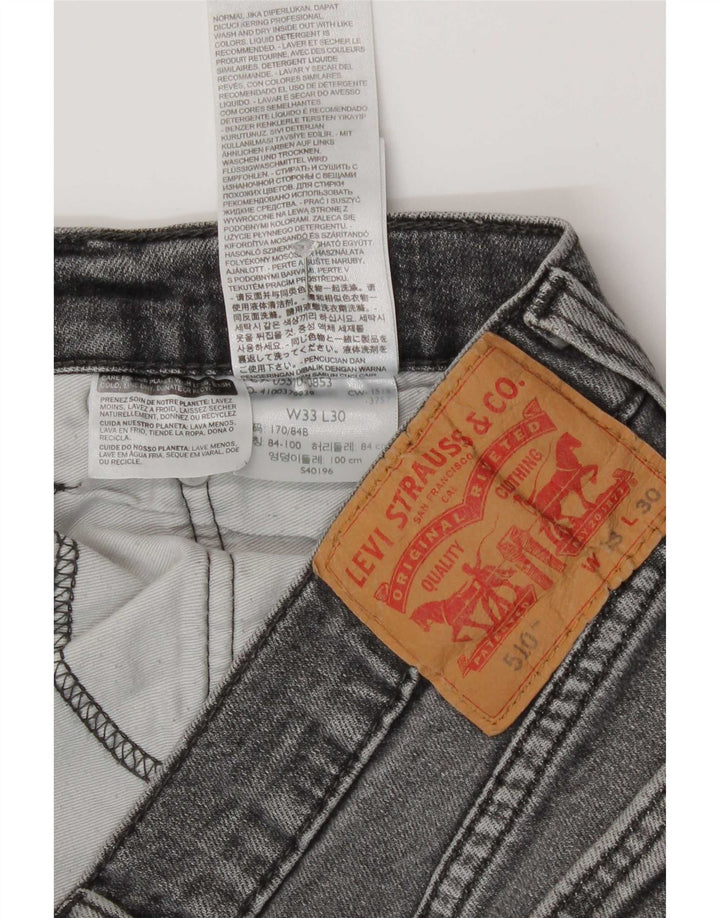 Levi's Mens 511 Skinny Jeans W33 L27 Grå Bomuld