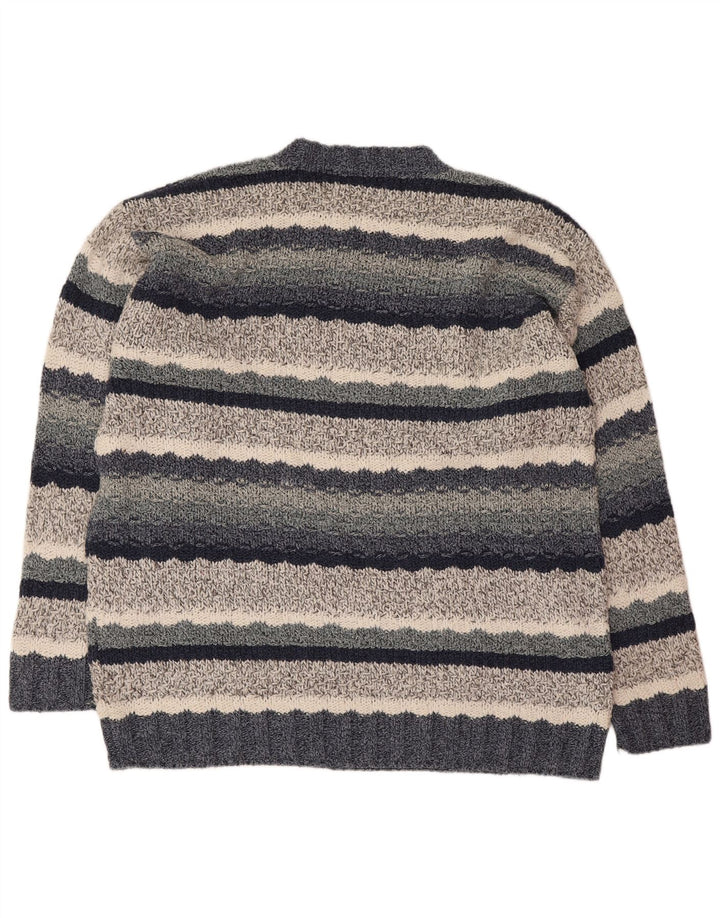 Luca D'altieri Herre Crew Neck trøje Sweater Stor Marineblå Stribet