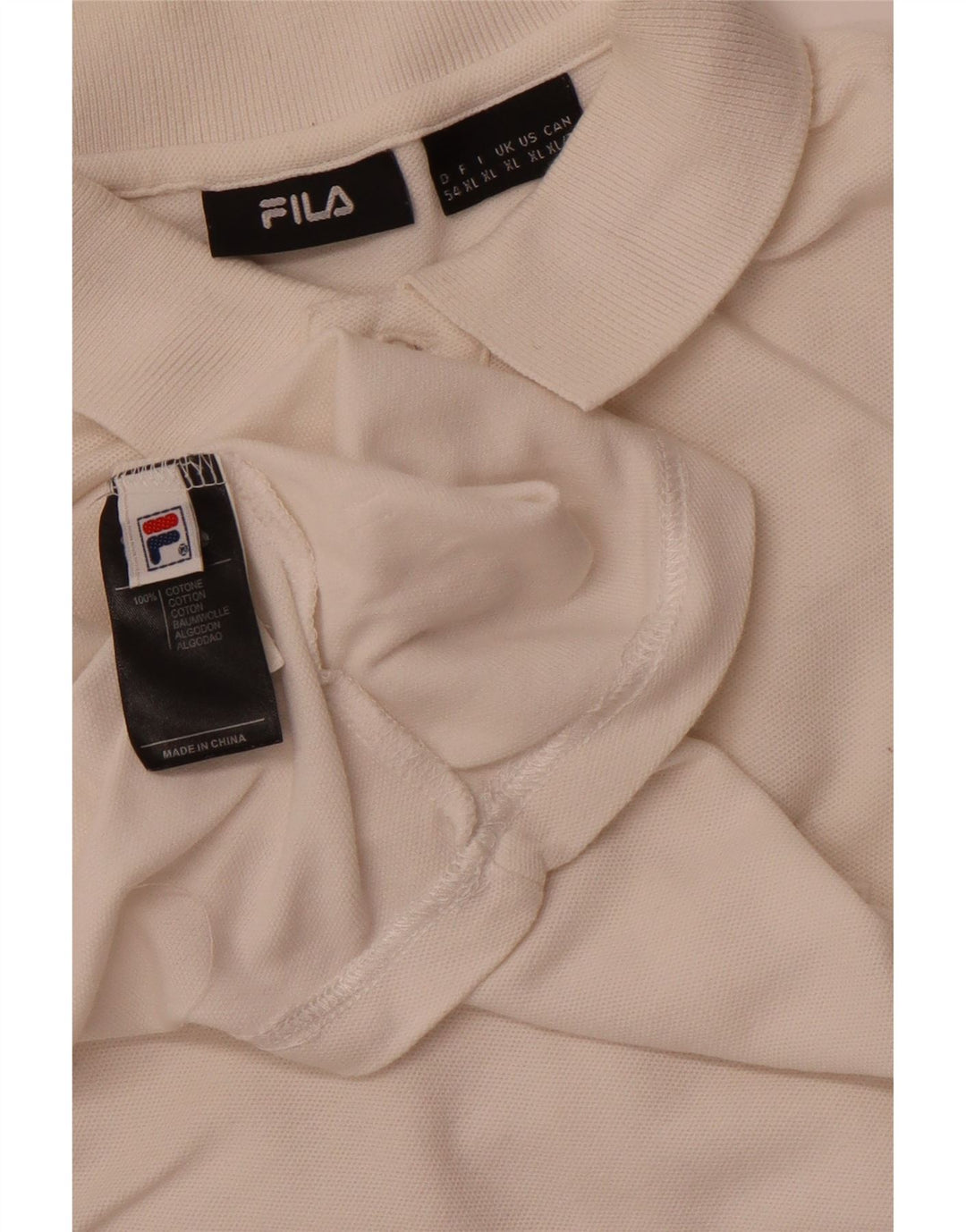 FILA Poloshirt til mænd XL Off White Bomuld
