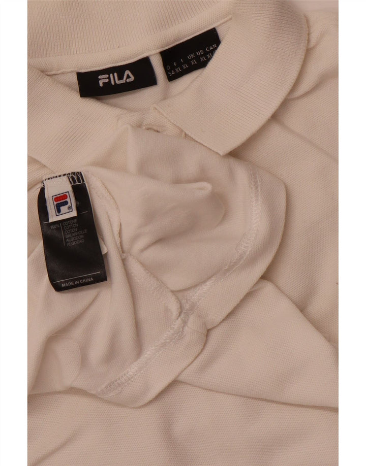 FILA Poloshirt til mænd XL Off White Bomuld