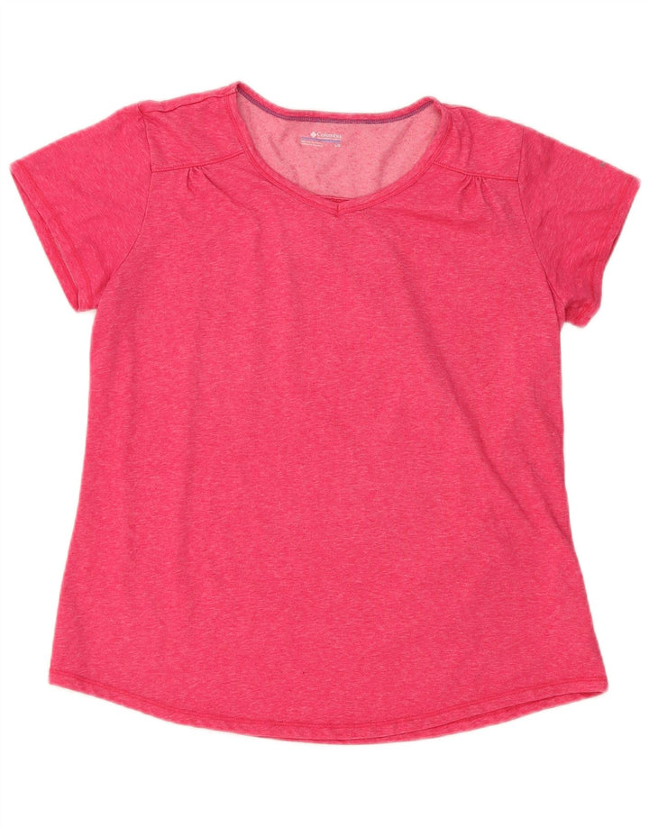 Columbia T-shirt top UK 14 Large Pink Flecked Polyester