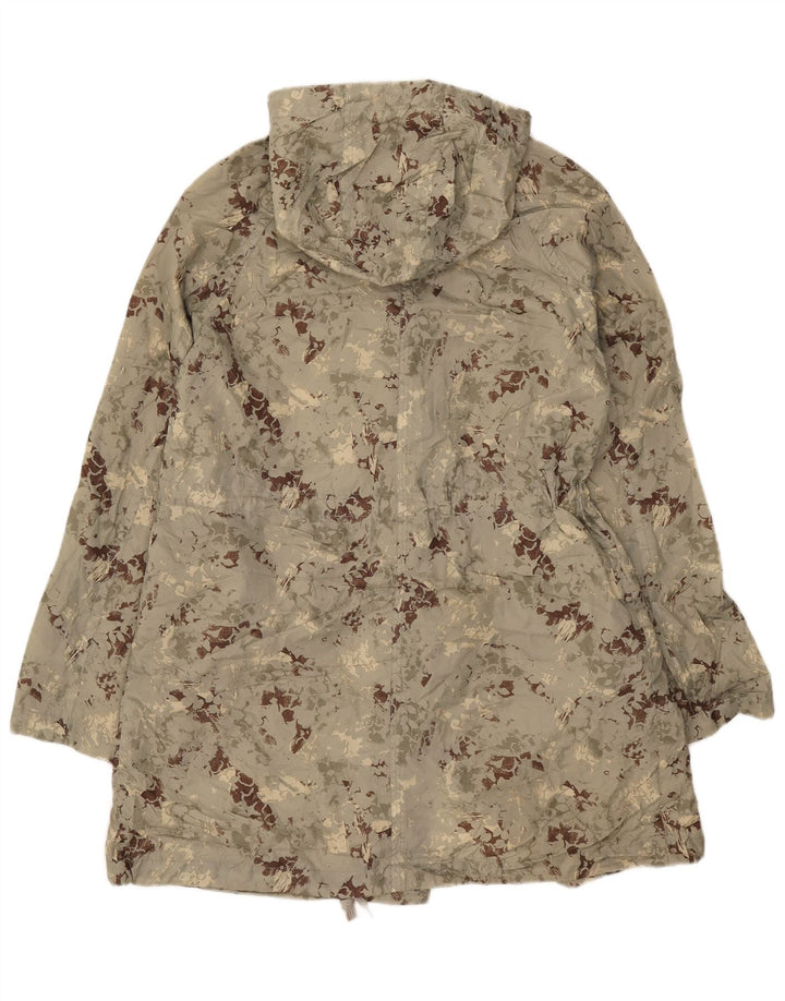 Topshop Dame Hooded Parka Jacket UK 8 Small Green Camouflage Polyester