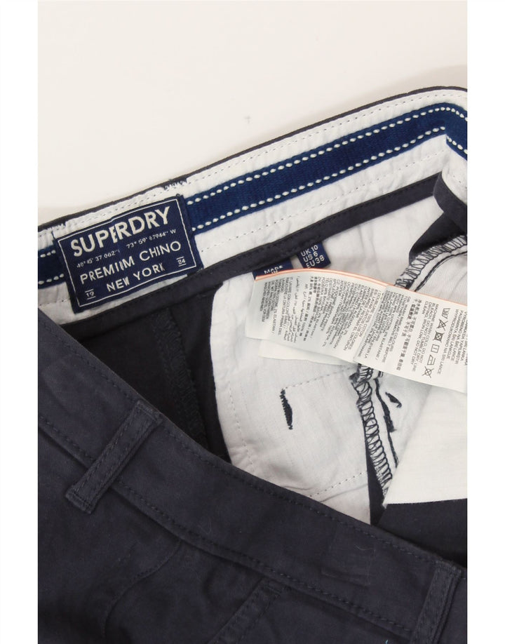 SUPERDRY Chino Shorts til kvinder UK 10 Small W30 Navyblå Bomuld
