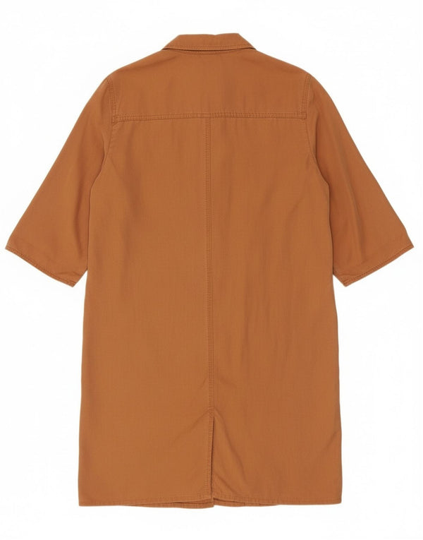 Perte by Krizia Dame 3/4-ærmet pullover skjortekjole UK 12 Medium Brown