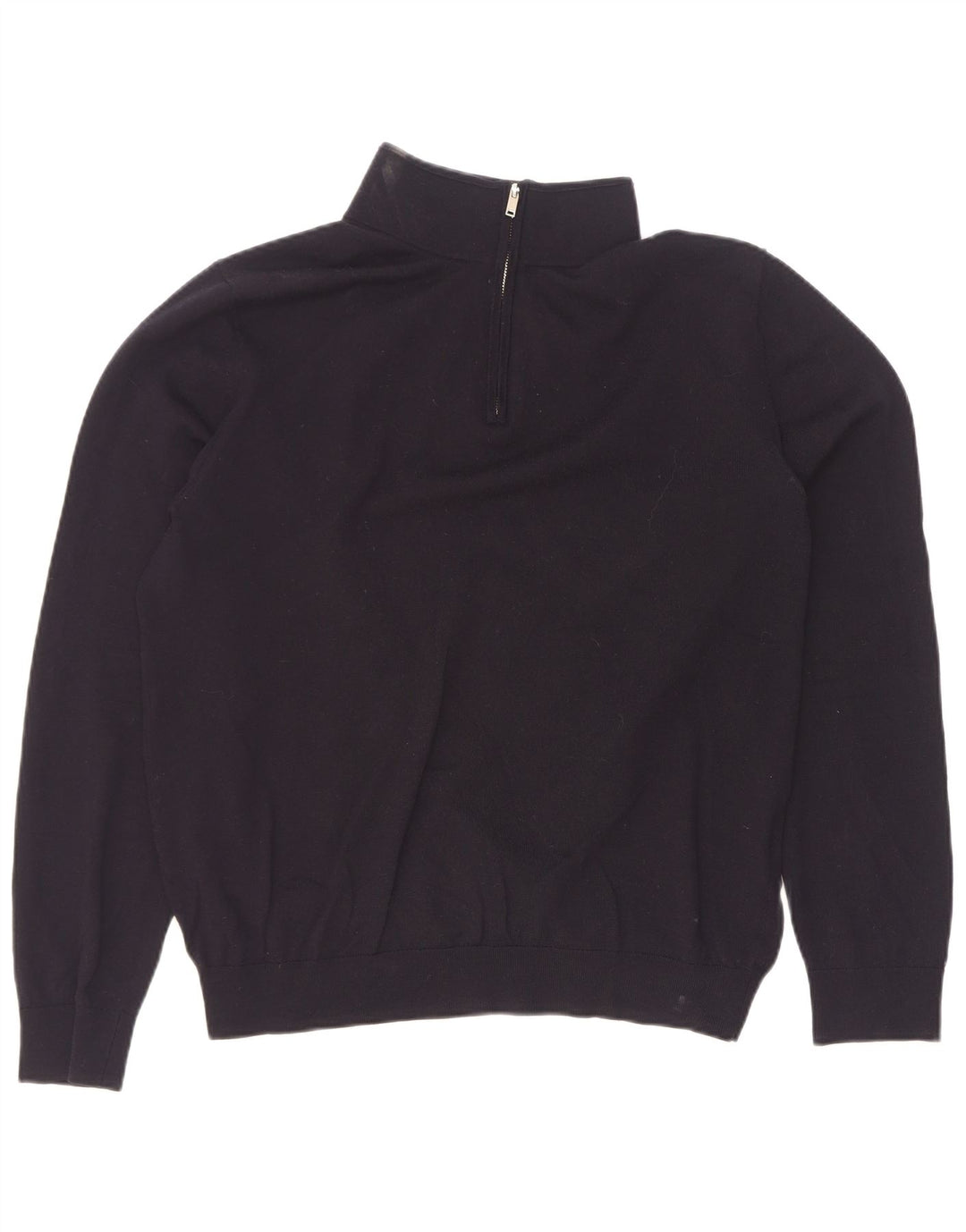 Reiss Herre Zip Neck Jumper Sweater XL Sort Uld