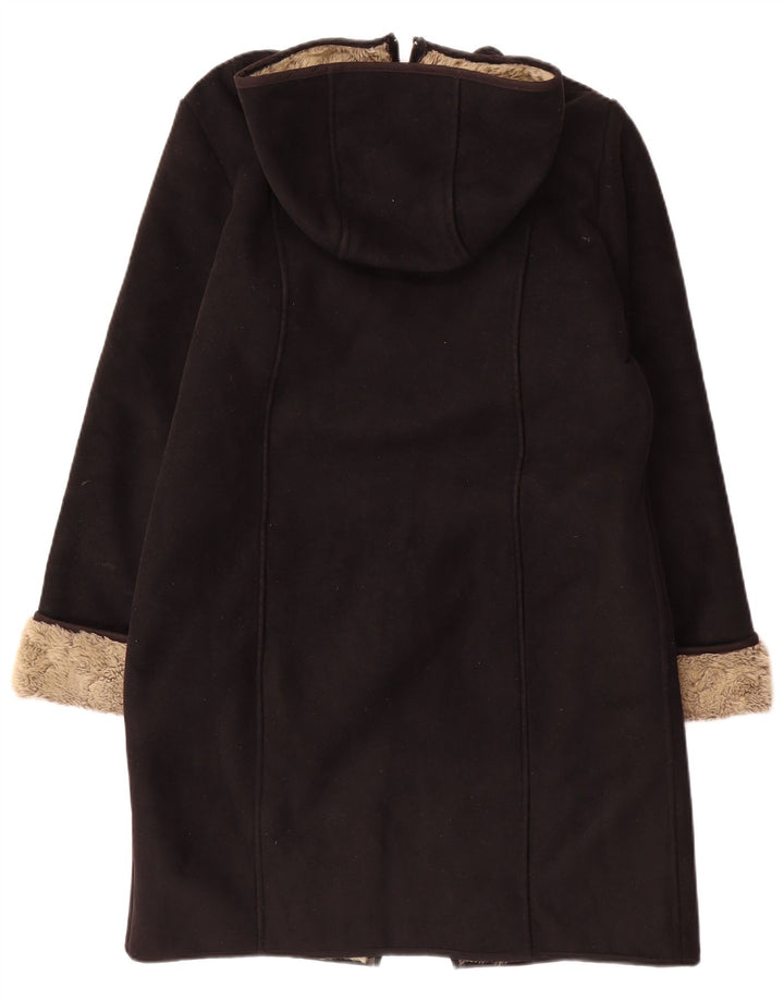 NÆSTE Sherpa hætteoverfrakke til kvinder UK 12 Medium Sort Polyester