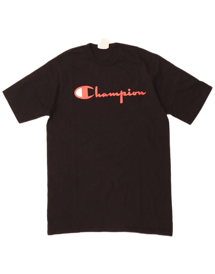 Champion Herre grafisk T-shirt Top Stor sort bomuld