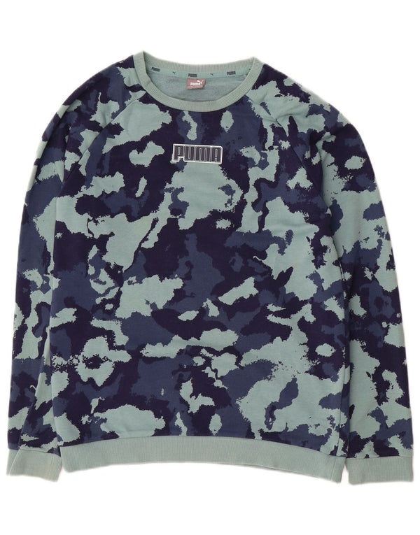 PUMA Boys Sweatshirt Jumper 15-16 år Turkis Camouflage Polyester