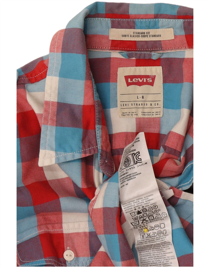 Levi's Herre Standard Fit skjorte Stor flerfarvet ternet bomuld