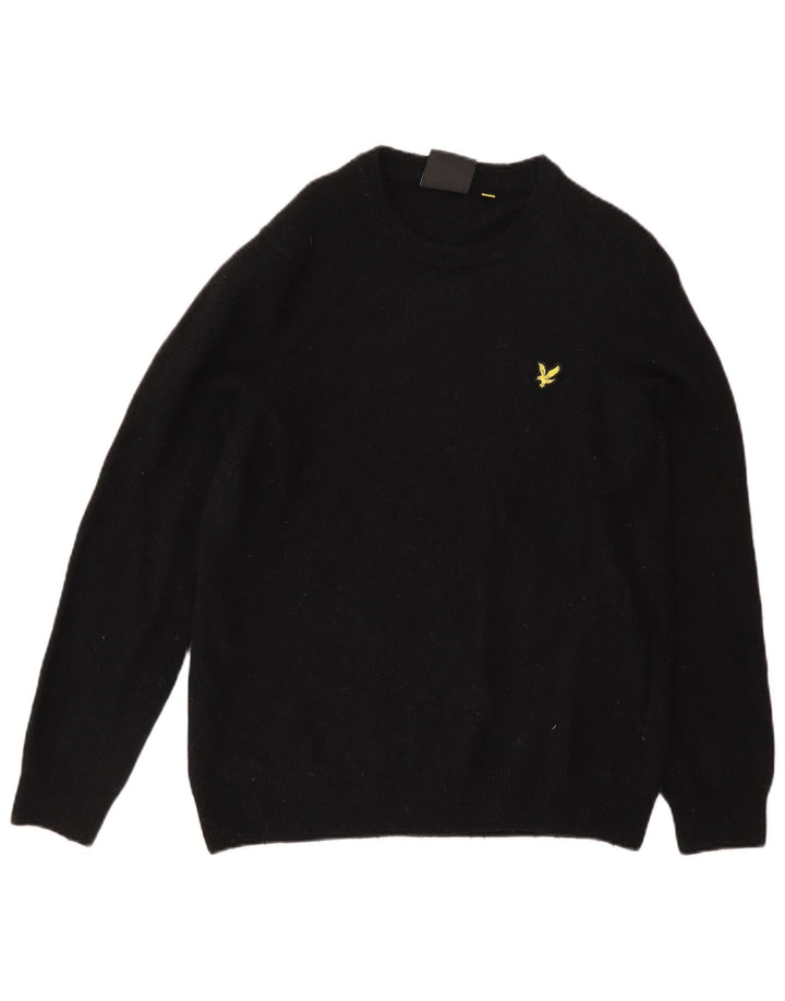 Lyle & Scott Dame sweater med rund hals DK 16 Stor sort uld