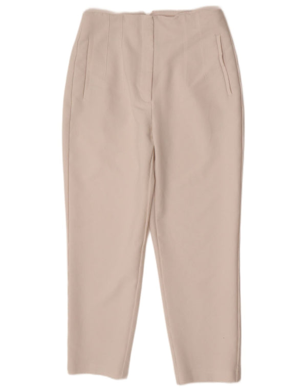 Zara Dame Højtaljet tilspidsede Casual Bukser Large W30 L26 Hvid