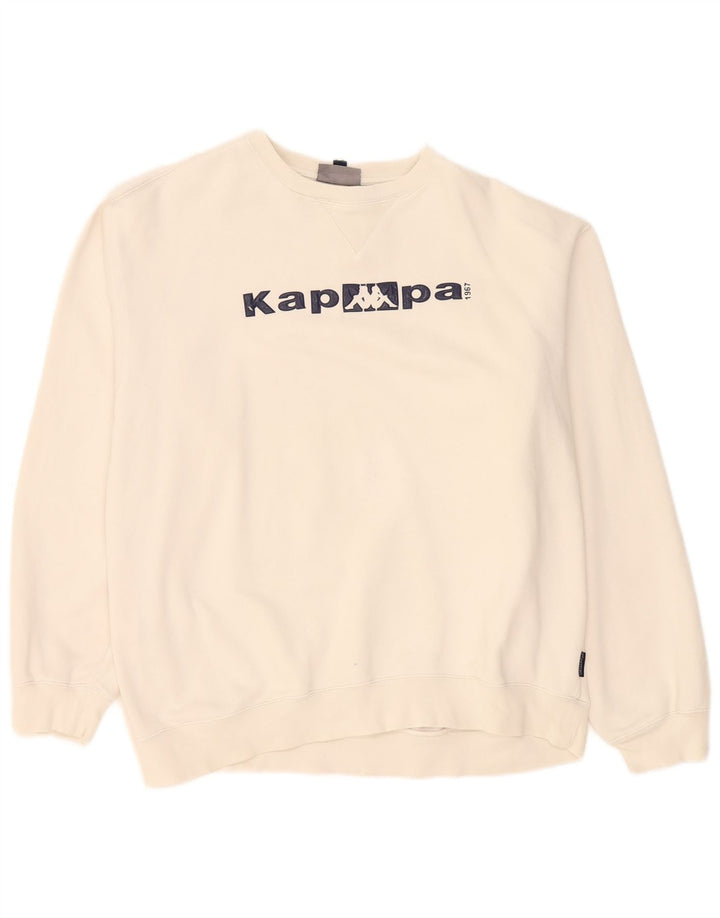 Kappa Herre Grafisk Sweatshirt Jumper XL Hvid Bomuld