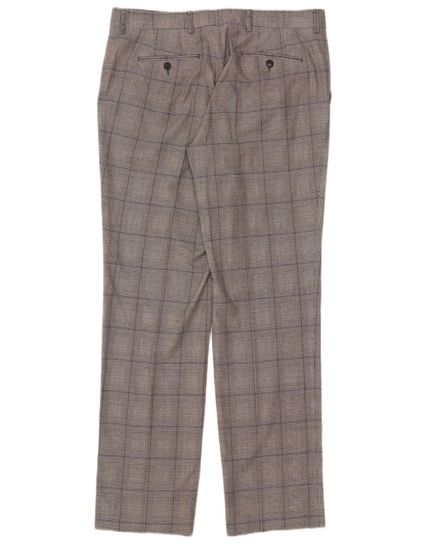 Zara Straight Suit Bukser til mænd EU 46 XL W36 L33 Grå ternet