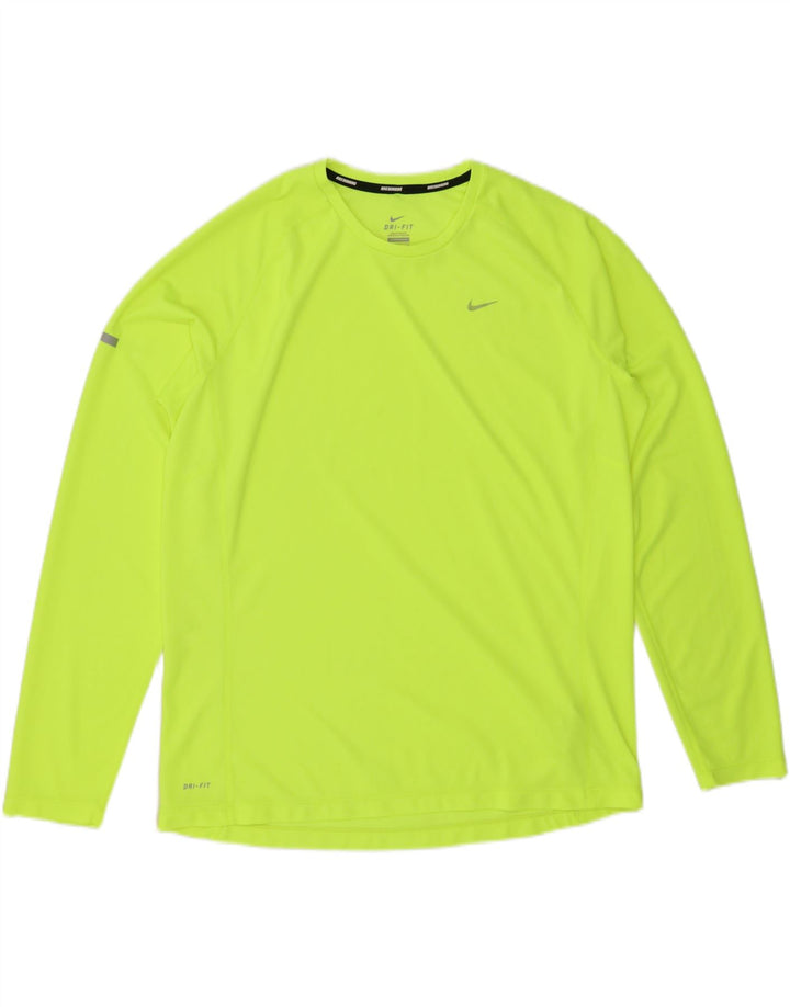 NIKE Herre Dri Fit Top Langærmet XL Grøn Polyester