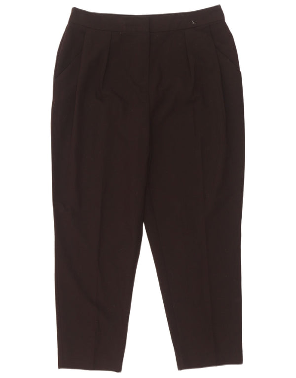 Topshop Dame Højtaljede Cropped Bukser UK 14 Large W30 L25 Sort