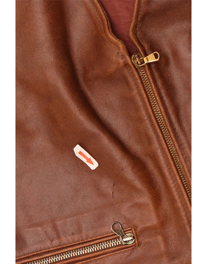 Fly Dame Læder Gilet UK 18 XL Brun Læder