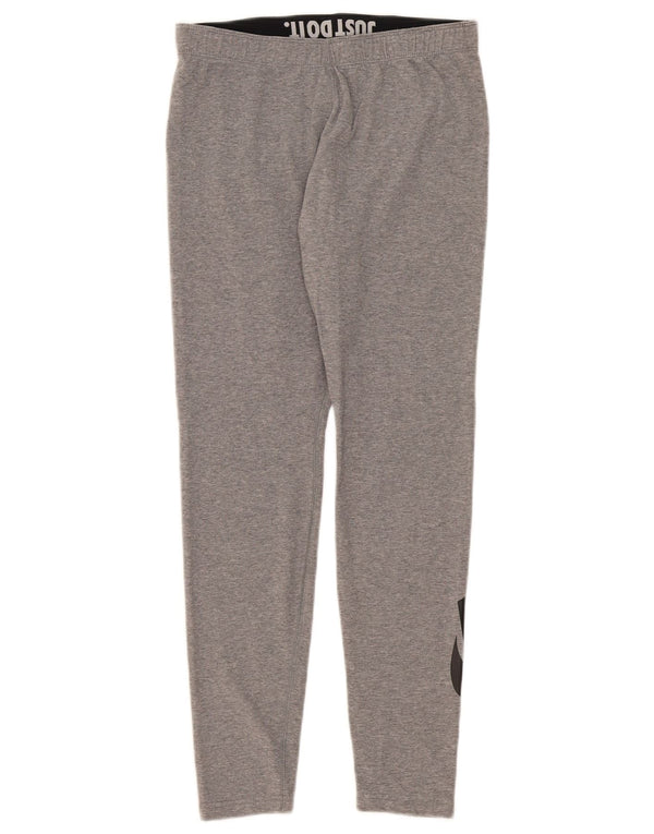 Nike Dame Grafiske Leggings UK 14 Large Grå Bomuld