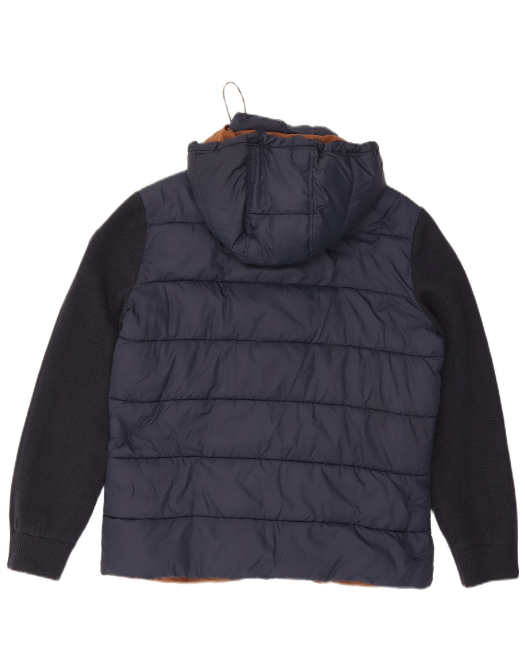 Fynch Hatton Herre hættepolstret jakke UK 38 Medium Navy Blue Colourblock