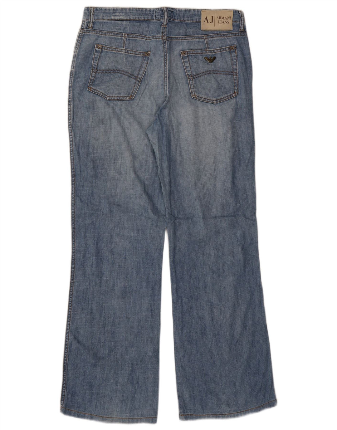 ARMANI Damer Distressed Bootcut Jeans W31 L29 Blå Bomuld