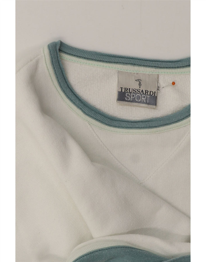 TRUSSARDI Grafisk sweatshirt til kvinder IT 46 Stor hvid bomuld