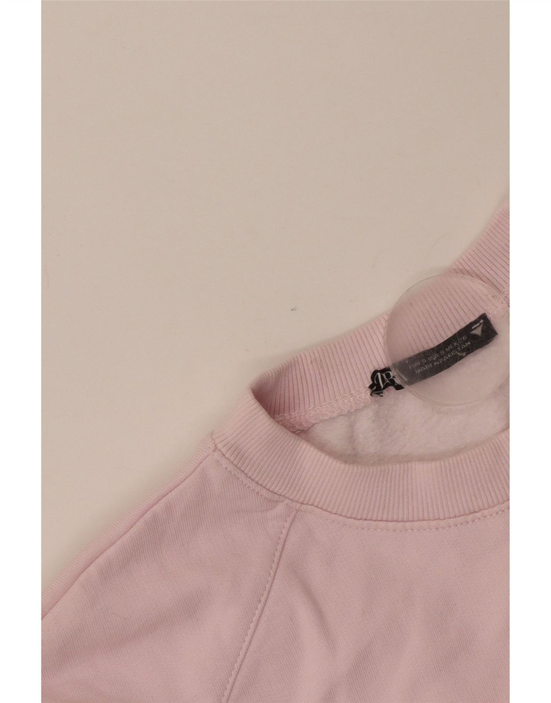 Zara Womens Oversized Crop 3/4-ærmet sweatshirt Jumper UK 10 Small Pink
