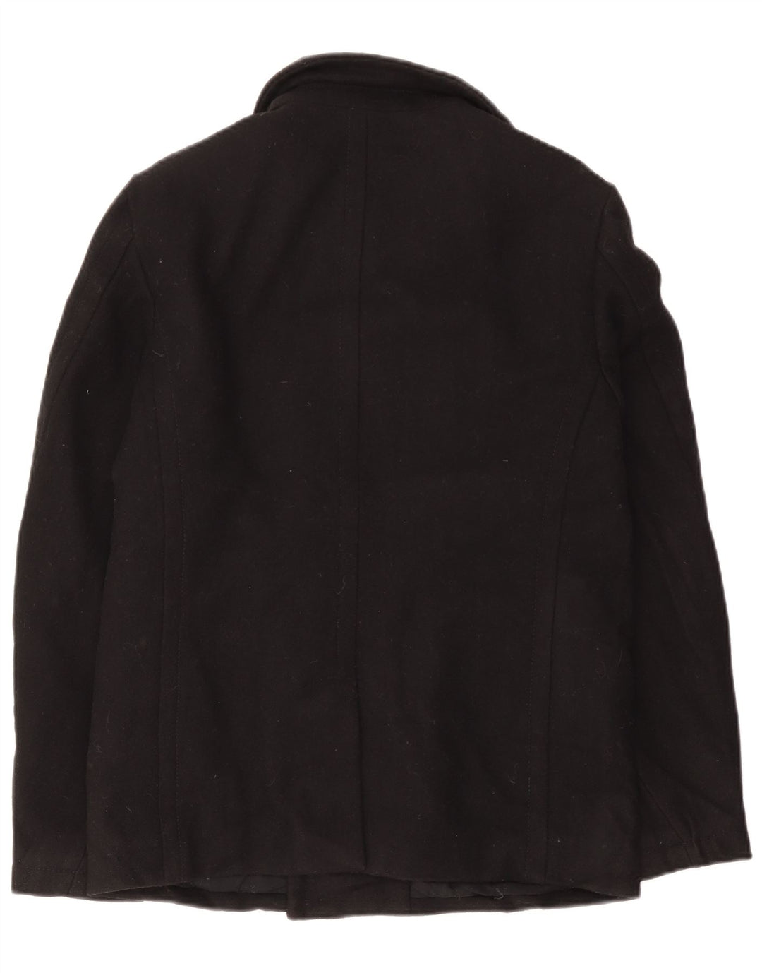 Superdry Men Pea Coat UK 40 Large Black Wool