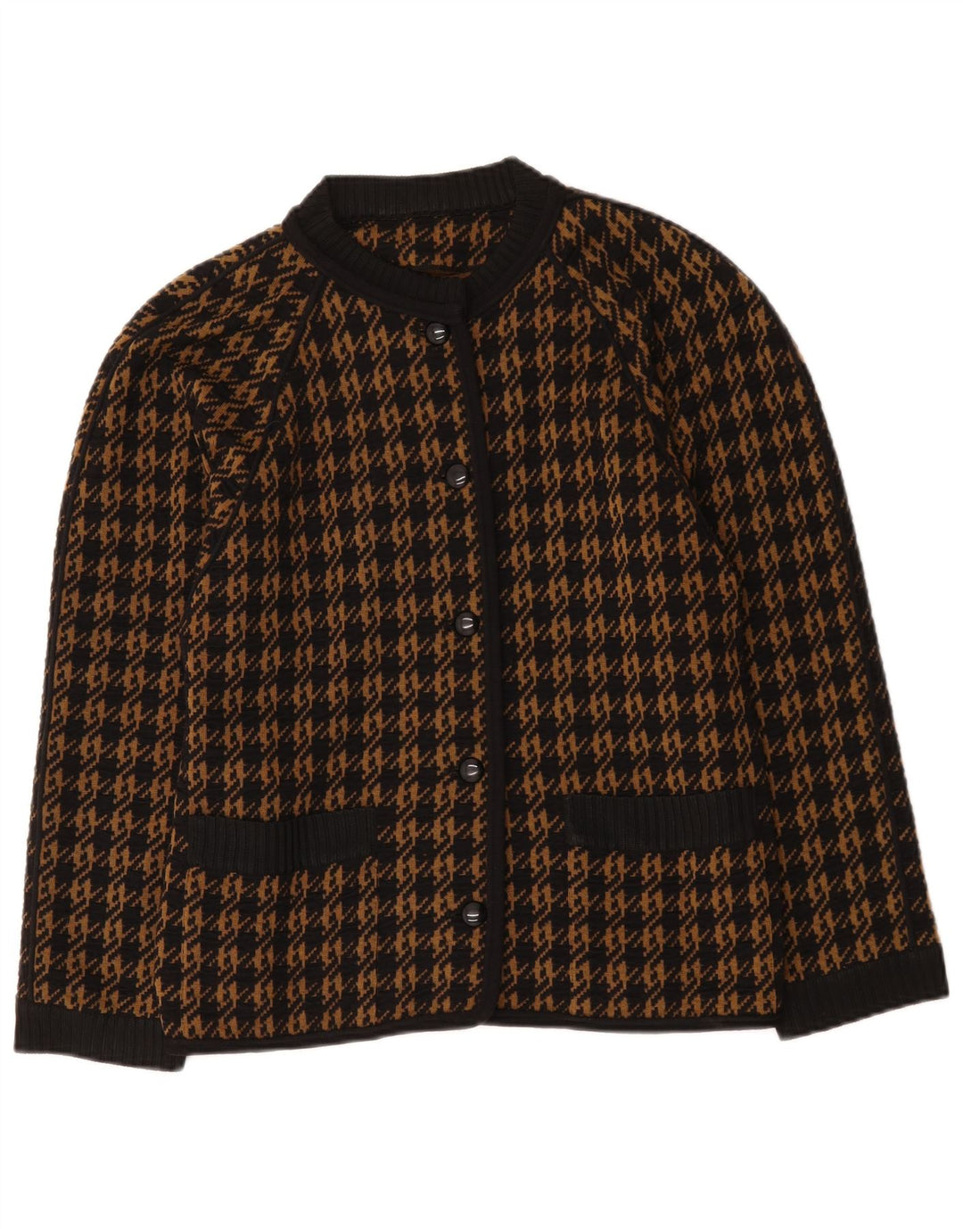 Vintage cardigan sweater til kvinder IT 46, stor brun uld