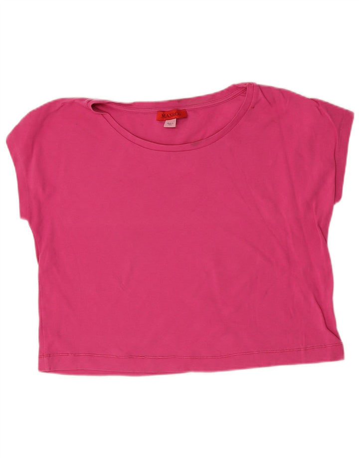 Max & Co. Dame Crop T-Shirt Top UK 14 Medium Pink