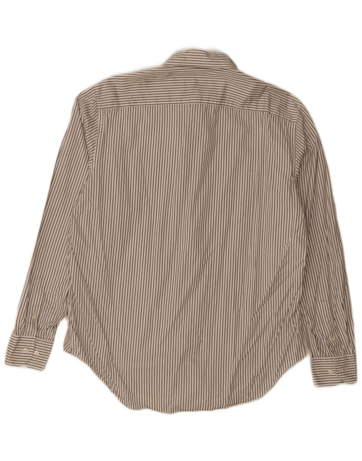 Massimo Dutti Herreskjorte str. 44 17 1/2 XL Off White Pinstripe