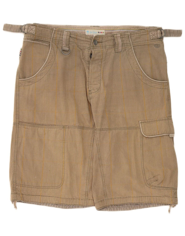 Fat Face Herre Cargo Shorts Store W36 Beige Stribet Bomuld