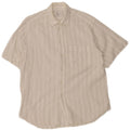 Trussardi Kortærmet Herreskjorte Størrelse 40 15 3/4 Medium Off White Stribet