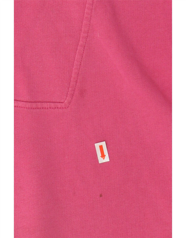 JOULES Womens Zip Neck Sweatshirt Jumper UK 12 Medium Pink Cotton