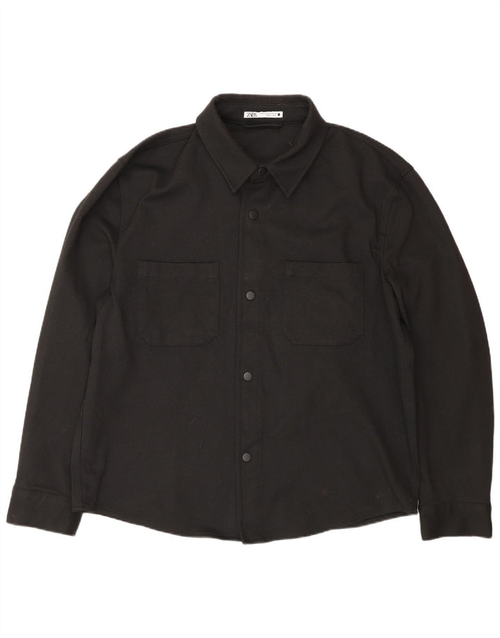 Zara Herre Overshirt Skjorte XL Sort Polyester