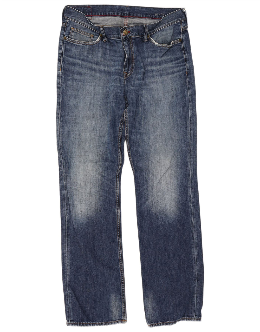 Tommy Hilfiger Herre Regular Straight Jeans W36 L34 Blå Bomuld