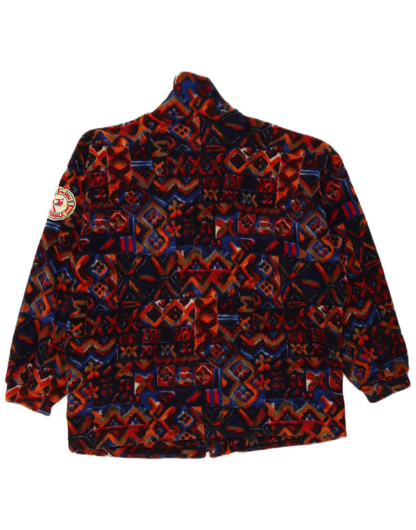 Vintage Herre Loose Fit Fleecejakke UK 36 Small Multicolored Geometric