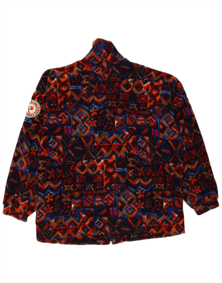 Vintage Herre Loose Fit Fleecejakke UK 36 Small Multicolored Geometric