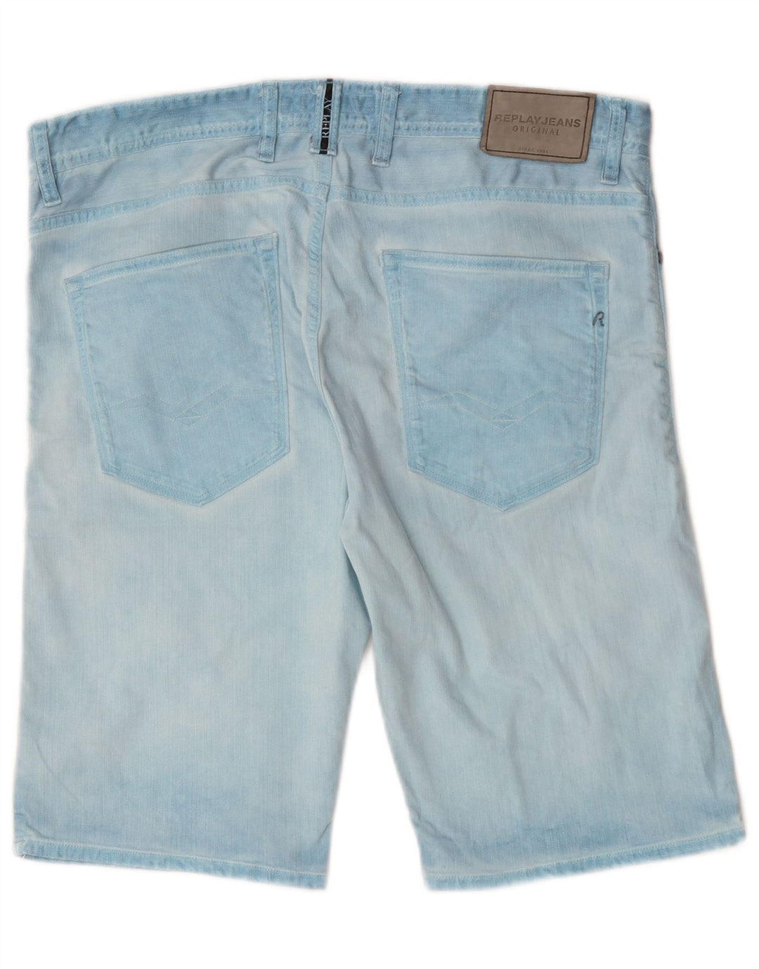 Replay Herre Denim Shorts W34 Stor Blå Bomuld