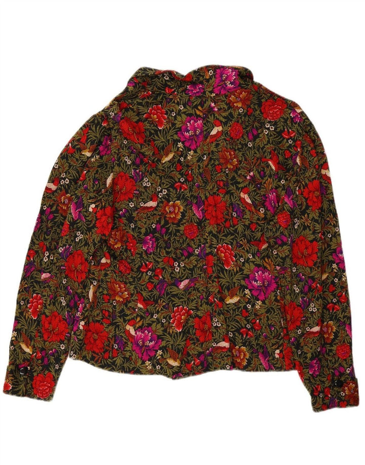 VINTAGE Womens Shirt Blouse UK 12 Medium Multicoloured Floral