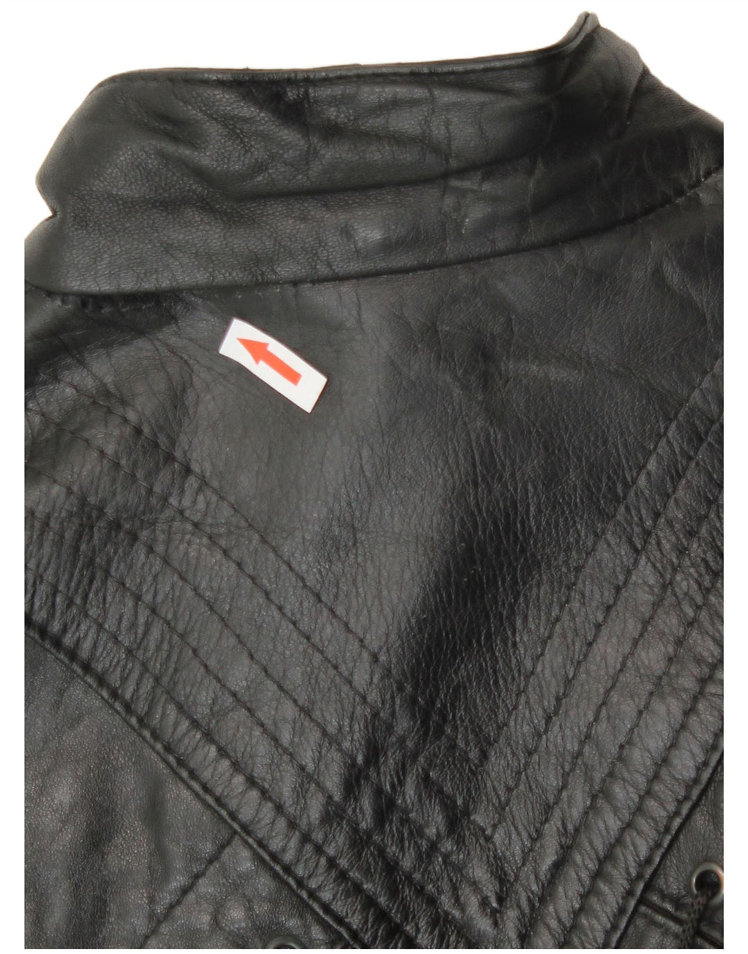 Vintage Dame Loose Fit Læderjakke UK 14 Medium Sort
