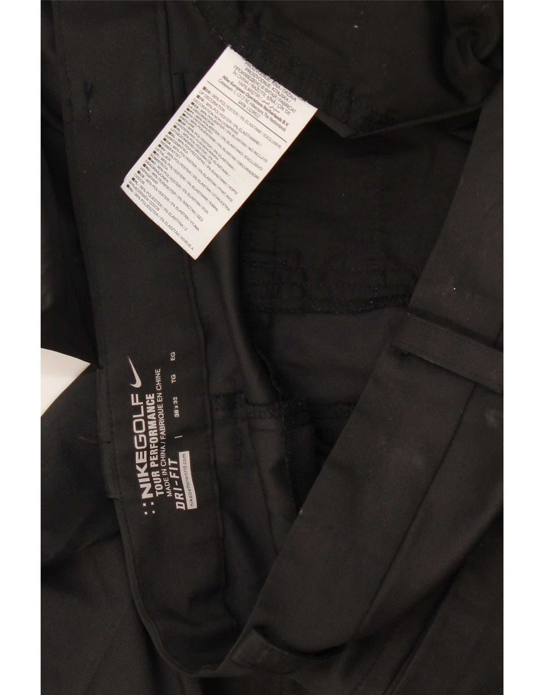Nike Herre Dri Fit Straight Casual Bukser W38 L32 Sort Polyester