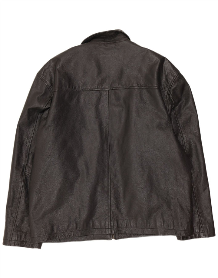 Vintage herre læderjakke UK 42 XL sort læder