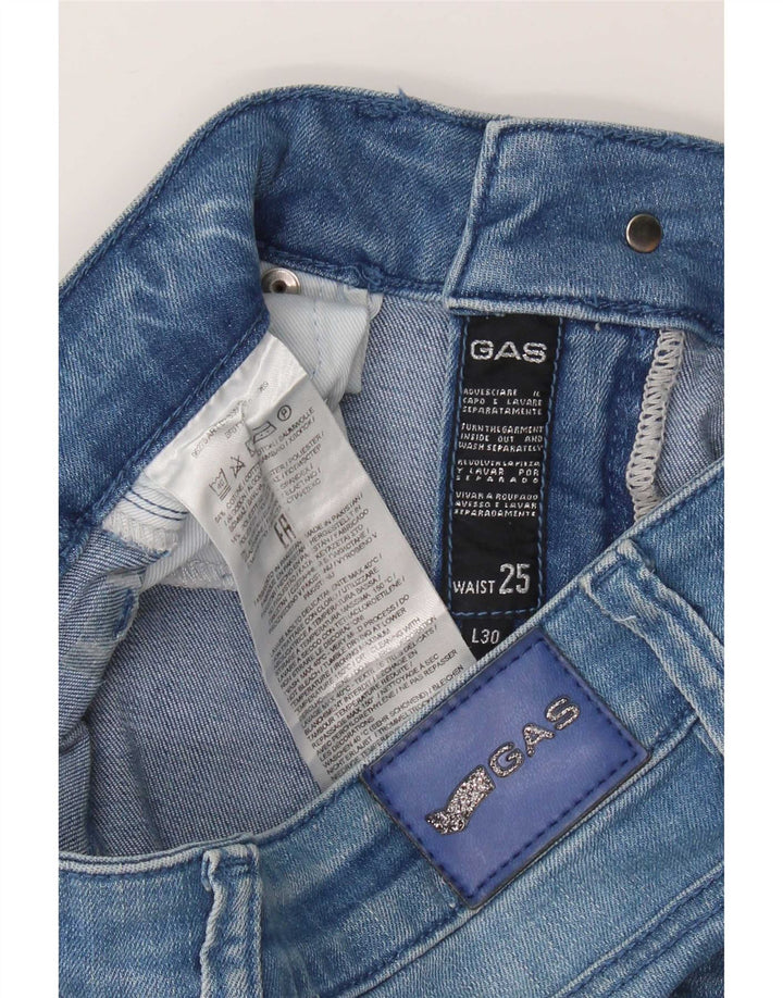 Gas Dame Britty Crop Slim Jeans W25 L23 Blå Bomuld