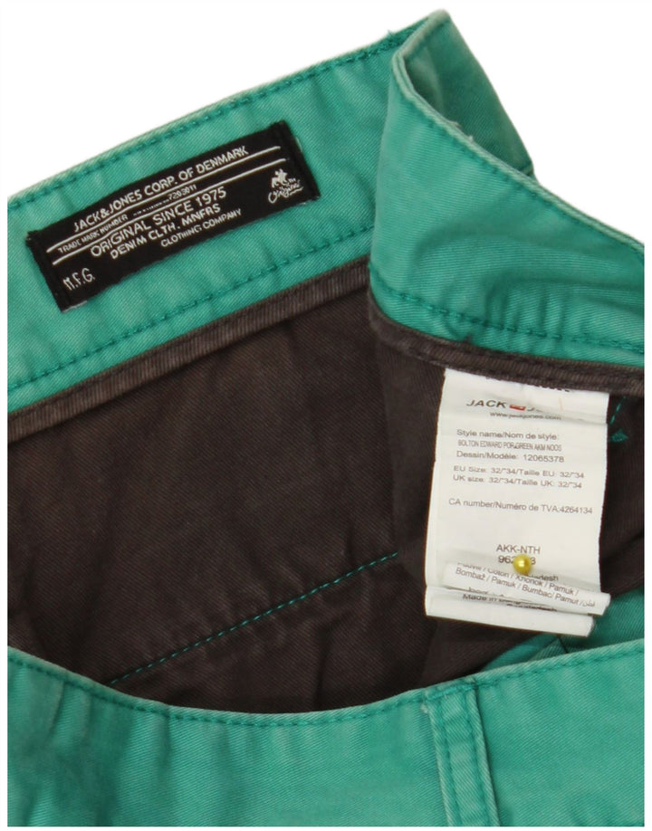 JACK & JONES Slim Chino Bukser til mænd W32 L34 Grøn Bomuld