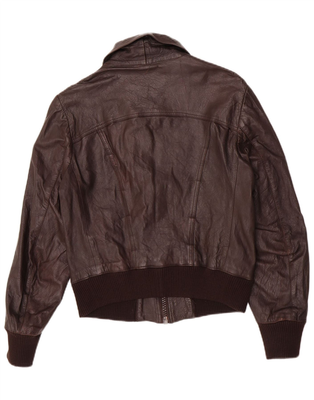 Vintage Bomber læderjakke til mænd IT 48 Medium brunt læder