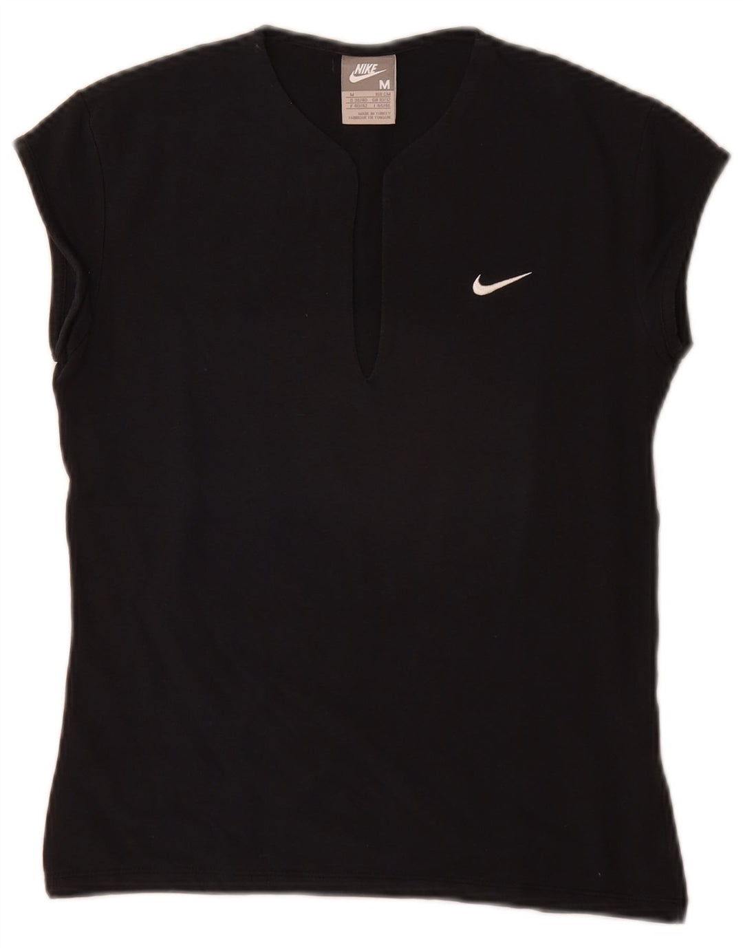 Nike T-shirt top UK 10/12 medium sort bomuld