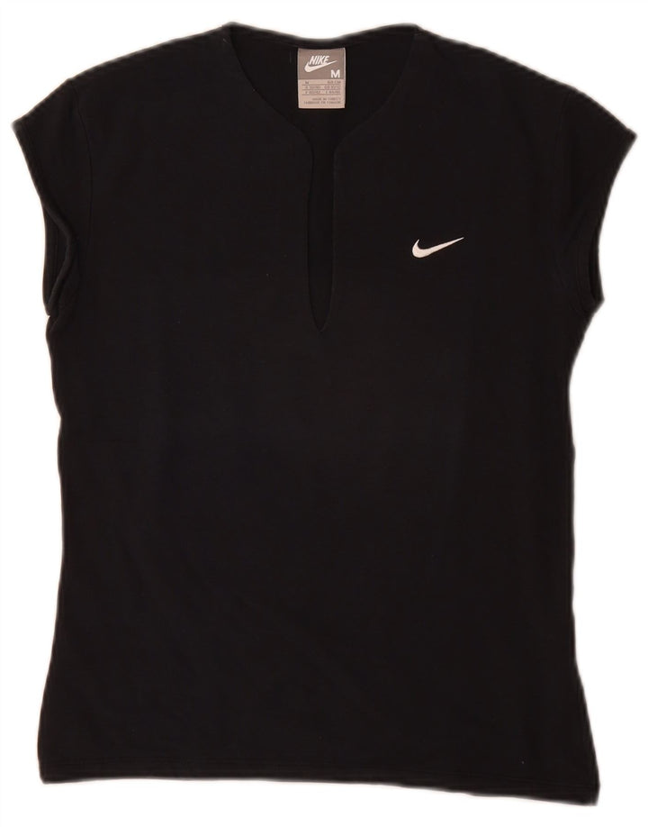 Nike T-shirt top UK 10/12 medium sort bomuld