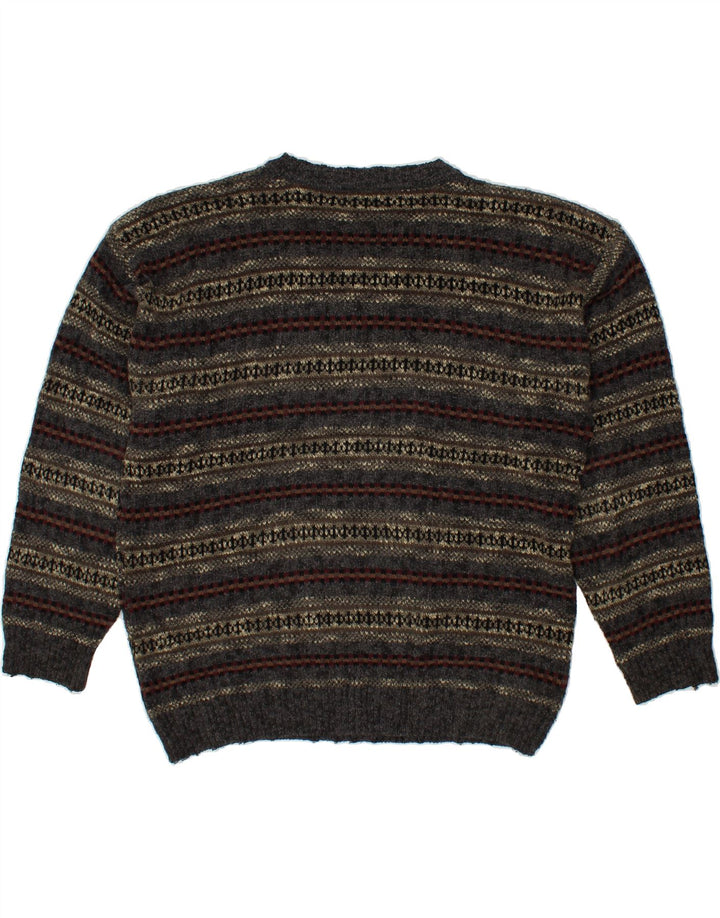 DOCKERS Herre Crew Neck sweater Medium Grey Fair Isle Akryl