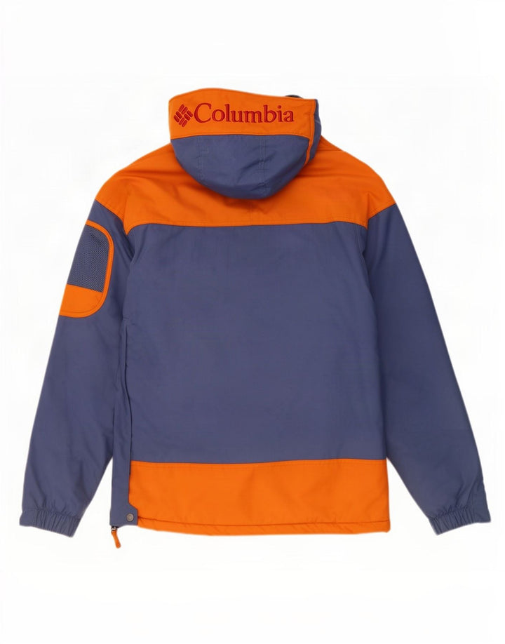 Columbia Herre Grafisk Anorak Jacket UK 36 Small Navy Blue Colourblock